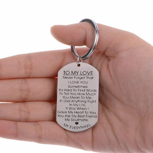 To My Love Keychain Gift for Husband Wife Anniversary Valentines Day Lover Gifts